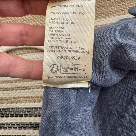 Free People Women's Coney Beach Shorts Bohemian Linen Blend Blue Mirage Size Med - Picture 12 of 13